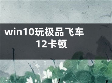 win10玩極品飛車12卡頓