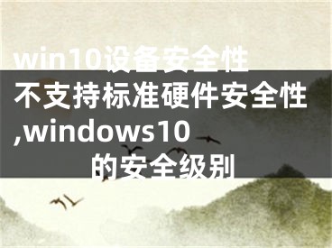 win10設備安全性不支持標準硬件安全性,windows10的安全級別