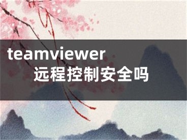 teamviewer遠(yuǎn)程控制安全嗎