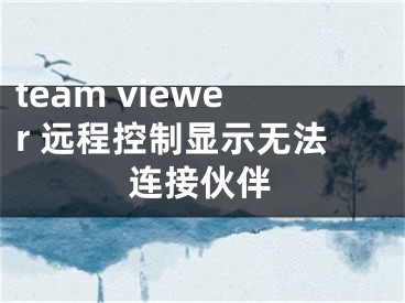 team viewer 遠程控制顯示無法連接伙伴