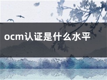 ocm認(rèn)證是什么水平