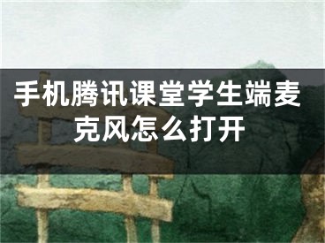 手機(jī)騰訊課堂學(xué)生端麥克風(fēng)怎么打開(kāi)