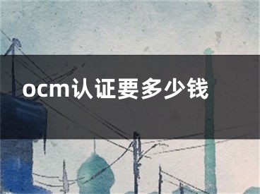 ocm認(rèn)證要多少錢