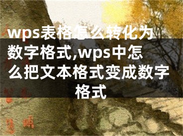 wps表格怎么轉(zhuǎn)化為數(shù)字格式,wps中怎么把文本格式變成數(shù)字格式