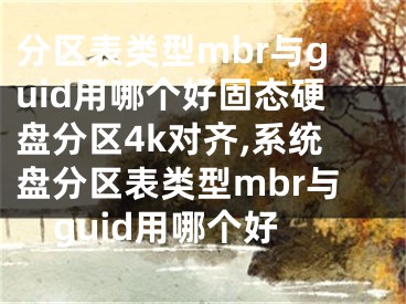 分區(qū)表類型mbr與guid用哪個好固態(tài)硬盤分區(qū)4k對齊,系統(tǒng)盤分區(qū)表類型mbr與guid用哪個好