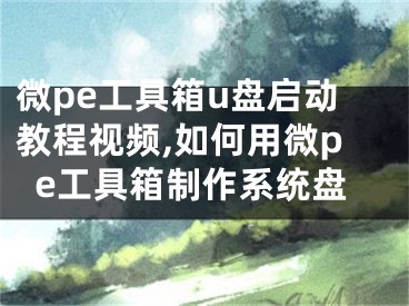 微pe工具箱u盤啟動(dòng)教程視頻,如何用微pe工具箱制作系統(tǒng)盤