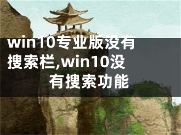 win10專業(yè)版沒有搜索欄,win10沒有搜索功能