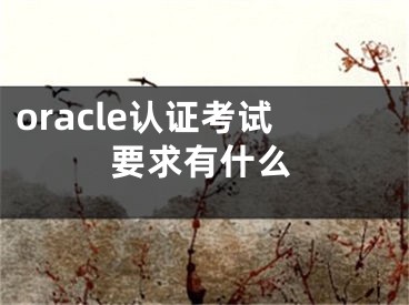 oracle認(rèn)證考試要求有什么