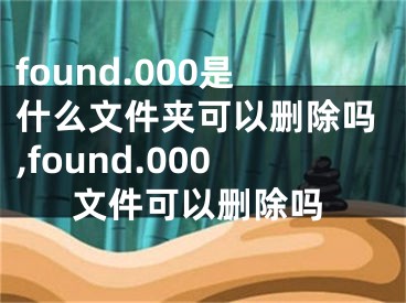 found.000是什么文件夾可以刪除嗎,found.000文件可以刪除嗎