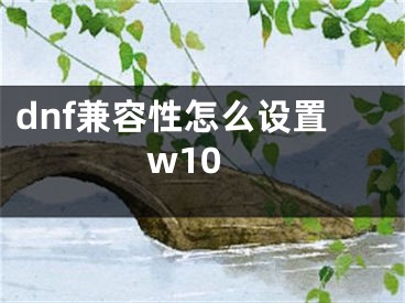 dnf兼容性怎么設(shè)置w10