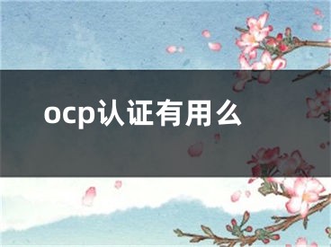 ocp認證有用么