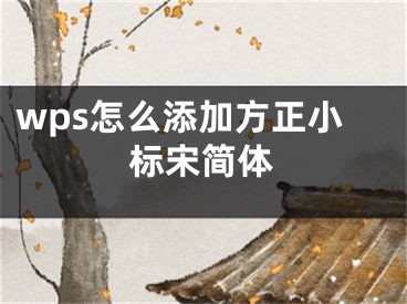 wps怎么添加方正小標(biāo)宋簡(jiǎn)體