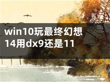 win10玩最終幻想14用dx9還是11