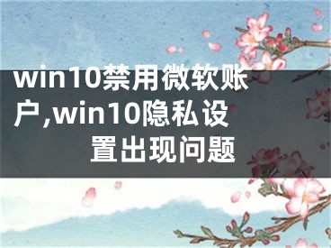 win10禁用微軟賬戶,win10隱私設(shè)置出現(xiàn)問題