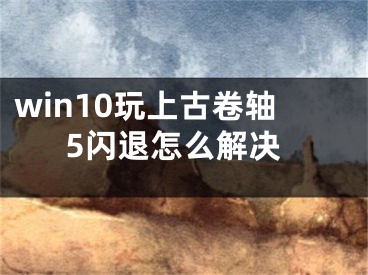 win10玩上古卷軸5閃退怎么解決