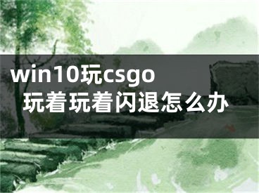 win10玩csgo玩著玩著閃退怎么辦