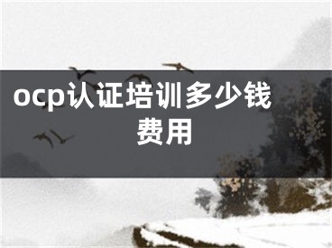 ocp認(rèn)證培訓(xùn)多少錢費(fèi)用