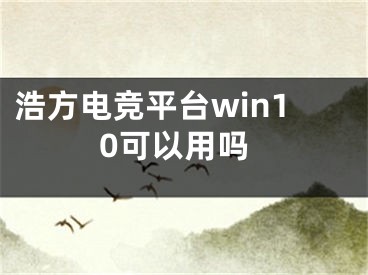 浩方電競(jìng)平臺(tái)win10可以用嗎