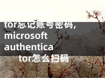 authenticator忘記賬號密碼,microsoft authenticator怎么掃碼