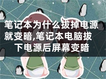 筆記本為什么拔掉電源就變暗,筆記本電腦拔下電源后屏幕變暗