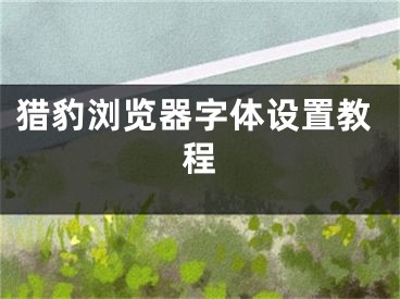 獵豹瀏覽器字體設(shè)置教程