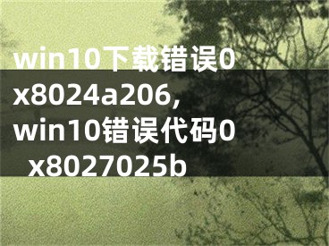 win10下載錯誤0x8024a206,win10錯誤代碼0x8027025b