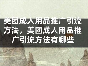 美團(tuán)成人用品推廣引流方法，美團(tuán)成人用品推廣引流方法有哪些