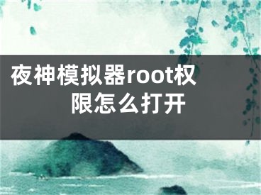 夜神模擬器root權(quán)限怎么打開