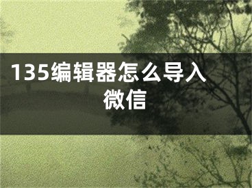 135編輯器怎么導入微信