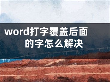 word打字覆蓋后面的字怎么解決