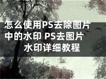 怎么使用PS去除圖片中的水印 PS去圖片水印詳細(xì)教程