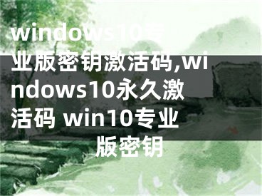 windows10專業(yè)版密鑰激活碼,windows10永久激活碼 win10專業(yè)版密鑰