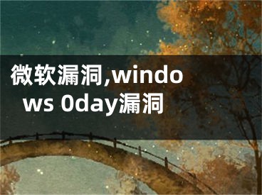 微軟漏洞,windows 0day漏洞