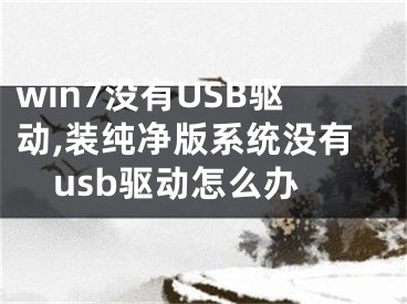 win7沒(méi)有USB驅(qū)動(dòng),裝純凈版系統(tǒng)沒(méi)有usb驅(qū)動(dòng)怎么辦