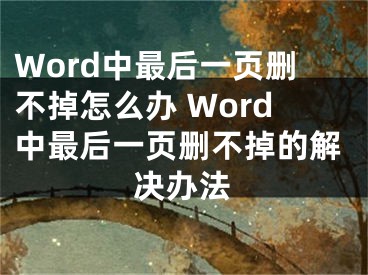 Word中最后一頁(yè)刪不掉怎么辦 Word中最后一頁(yè)刪不掉的解決辦法