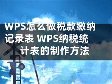 WPS怎么做稅款繳納記錄表 WPS納稅統(tǒng)計表的制作方法