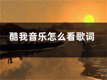 酷我音樂(lè)怎么看歌詞