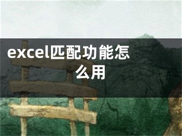 excel匹配功能怎么用