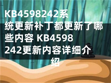 KB4598242系統(tǒng)更新補(bǔ)丁都更新了哪些內(nèi)容 KB4598242更新內(nèi)容詳細(xì)介紹