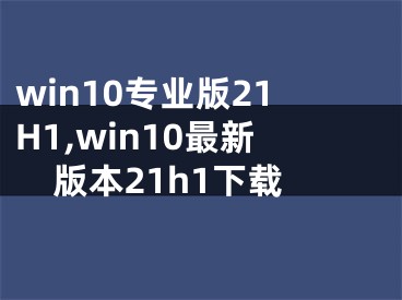 win10專業(yè)版21H1,win10最新版本21h1下載