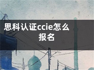 思科認證ccie怎么報名