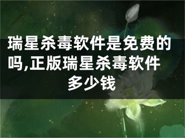 瑞星殺毒軟件是免費(fèi)的嗎,正版瑞星殺毒軟件多少錢(qián)