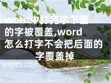 word中打完字下面的字被覆蓋,word怎么打字不會把后面的字覆蓋掉