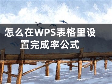 怎么在WPS表格里設(shè)置完成率公式 