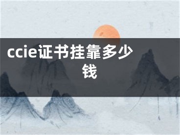 ccie證書(shū)掛靠多少錢(qián)