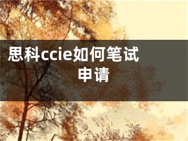 思科ccie如何筆試申請(qǐng)