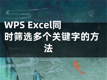 WPS Excel同時篩選多個關(guān)鍵字的方法 