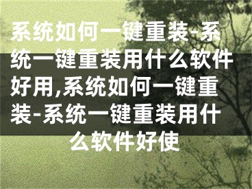 系統(tǒng)如何一鍵重裝-系統(tǒng)一鍵重裝用什么軟件好用,系統(tǒng)如何一鍵重裝-系統(tǒng)一鍵重裝用什么軟件好使