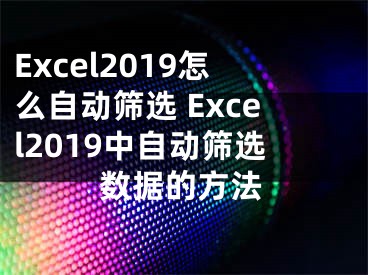 Excel2019怎么自動篩選 Excel2019中自動篩選數(shù)據(jù)的方法