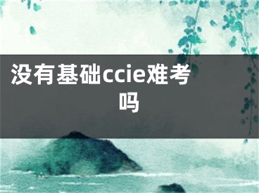 沒有基礎(chǔ)ccie難考嗎